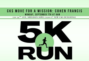 CKS Move for a Mission: Cohen Francis 5k & 1 Mile Fun Run/Walk